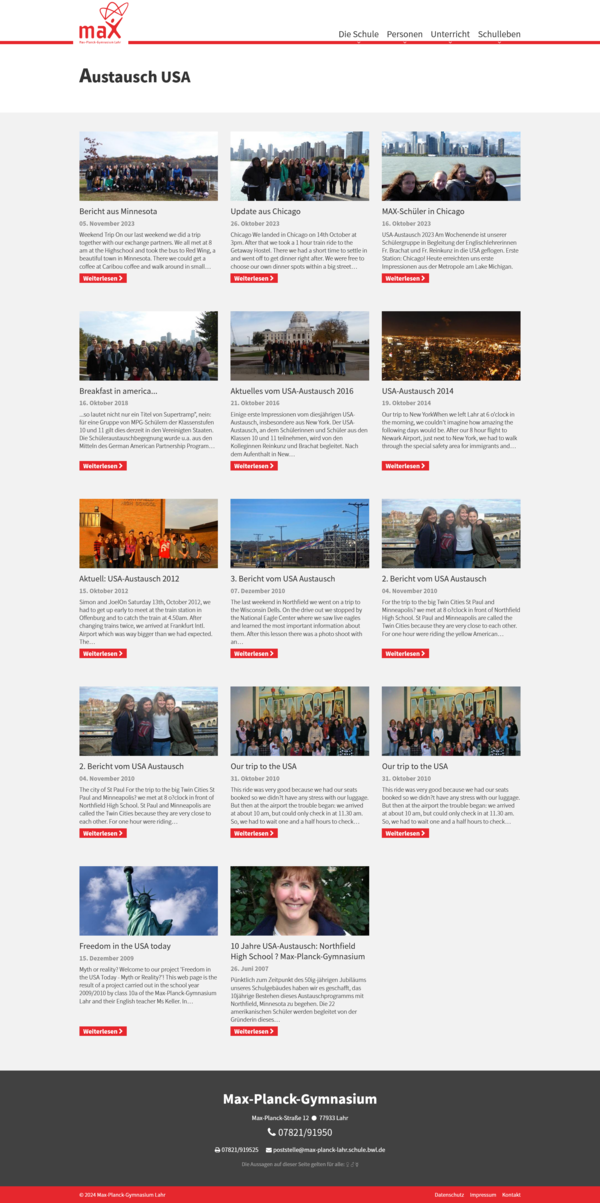 Max-Planck-Gymnasium Lahr Austausch USA Max-Planck-Gymnasium Lahr Austausch USA